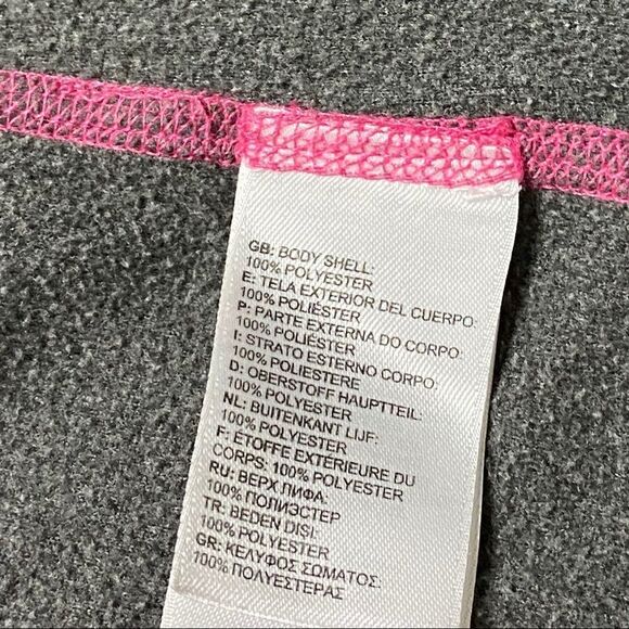 North Face gray pink full zip fleece hoodie jacket 14 16 XL - Picture 5 of 5